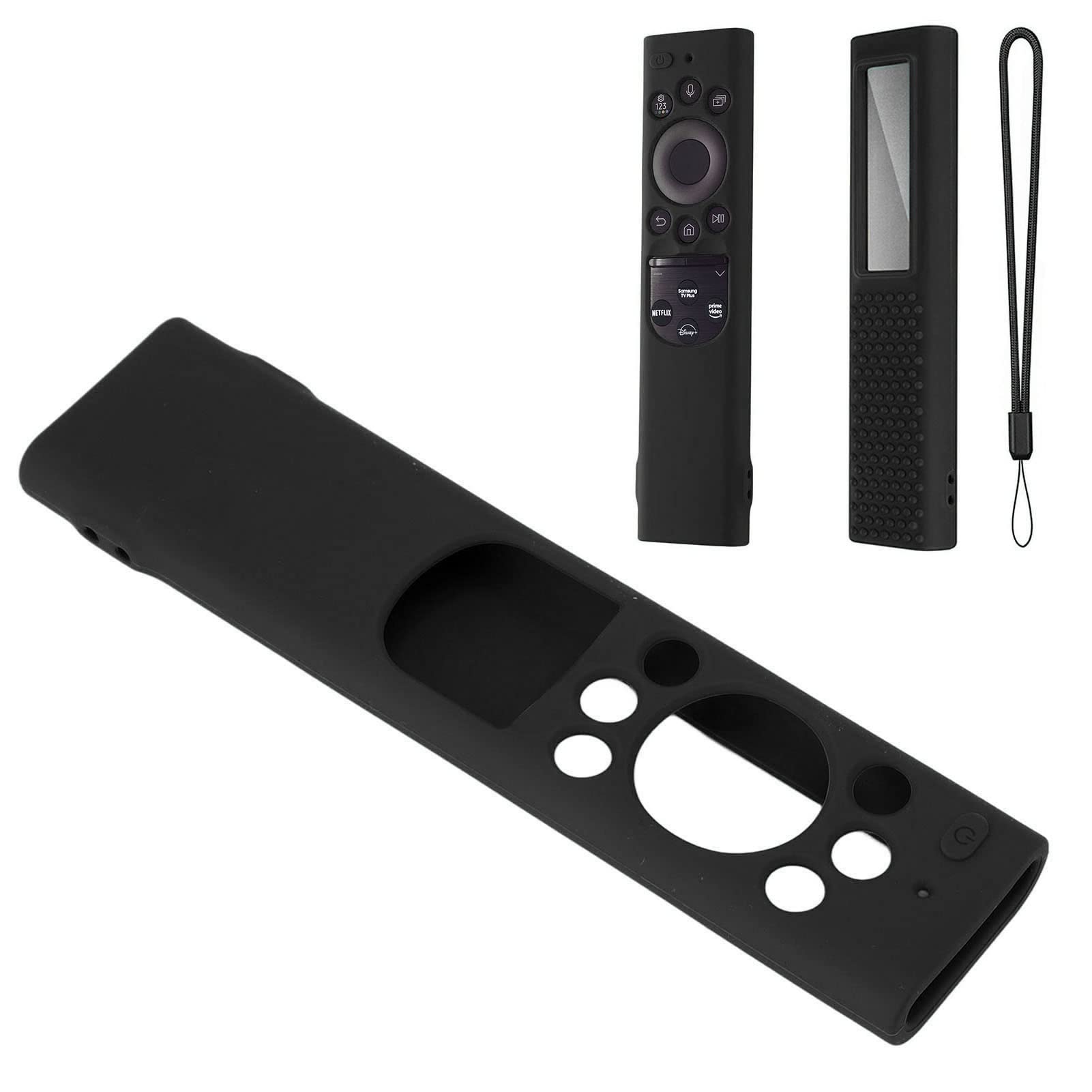 SIXRUN Funda Protectora de Silicona para Control Remoto, Funda Anticaída para Control Remoto, Silicona Suave, Lavable, Antideslizante con Cordón, de Acceso Completo para TM2180Eco Series (Black)