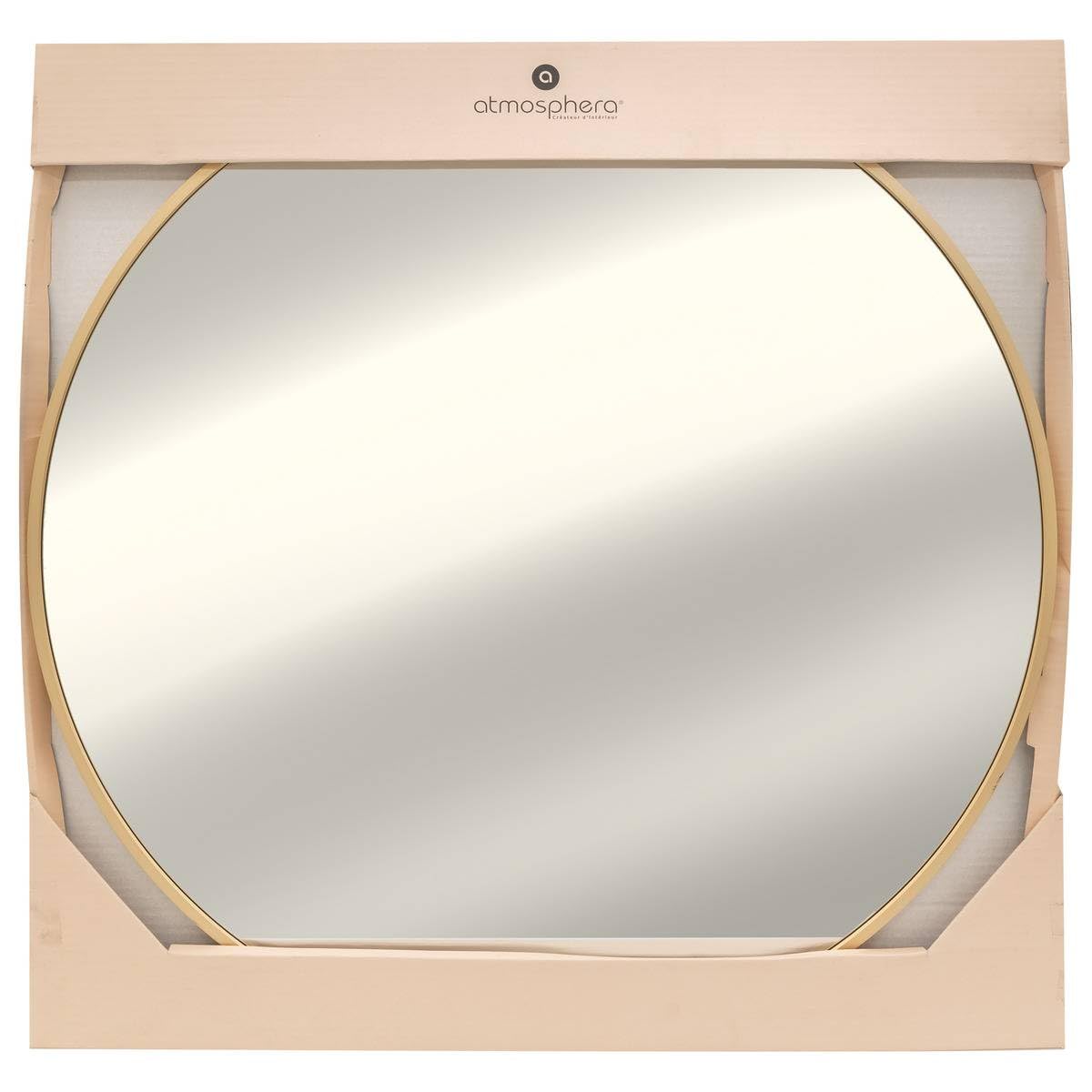 Atmosphera - Miroir Rond Alice métal D70cm - Doré