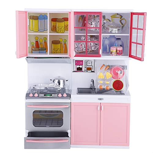 Ensemble de Cuisine pour Enfants Jeu Mini Cuisine Ensemble de Jouets de Jeu de Rôle avec Four à Micro-Ondes, Crochets, Cuisinière Et Évier Amovible, Jouet...
