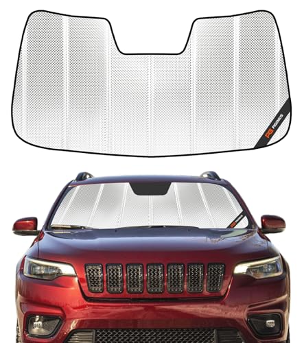 Pigenius Windshield Sun Shade for 2014-2023 Jeep. 2024 Upgrade Reflective Aluminum Film Front Window...
