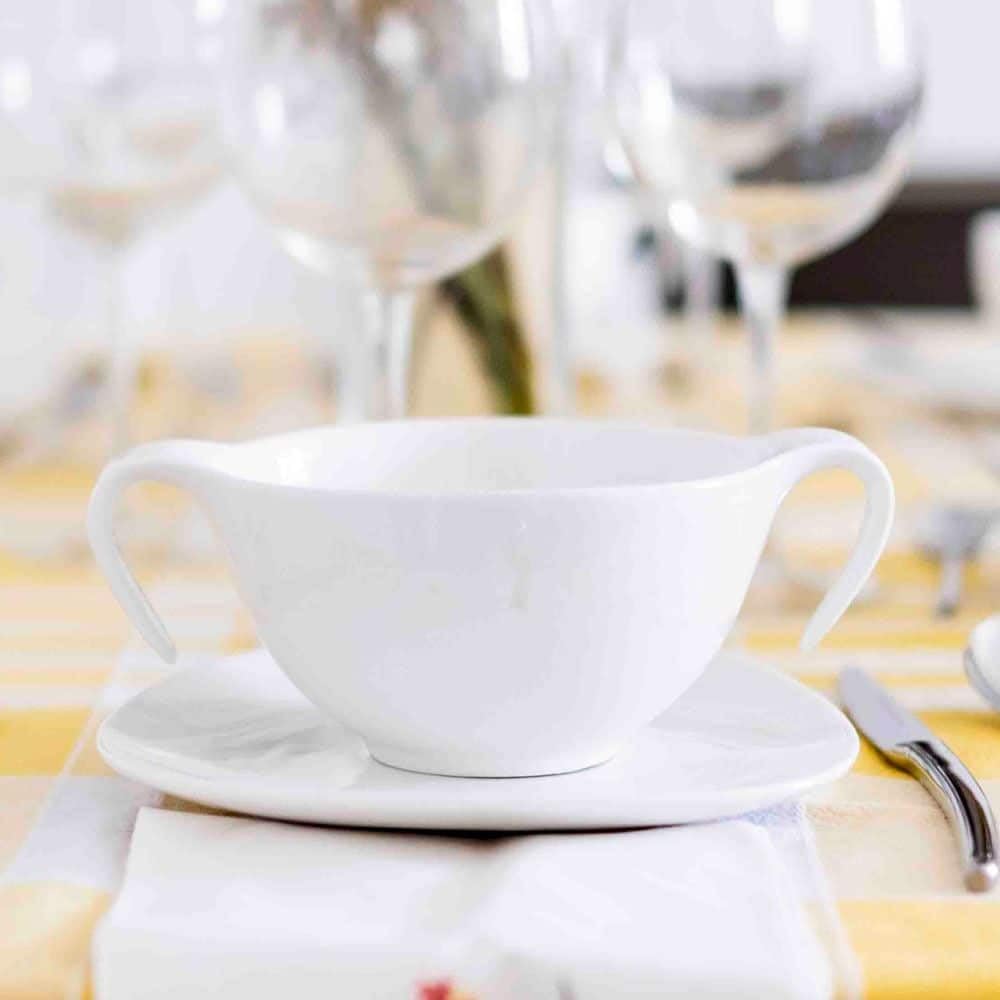 FranquiHOgar | Bols à consomé en porcelaine blanche modèle Ovum pour 6 |12 Pièces