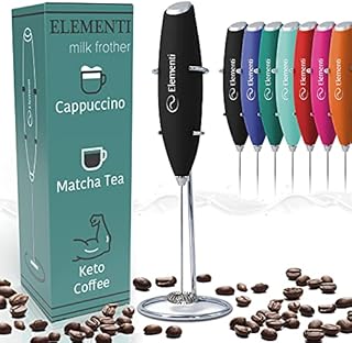 Elementi Electric Milk Frother Handheld, Matcha Whisk, Milk frother for Coffee Frother Electric