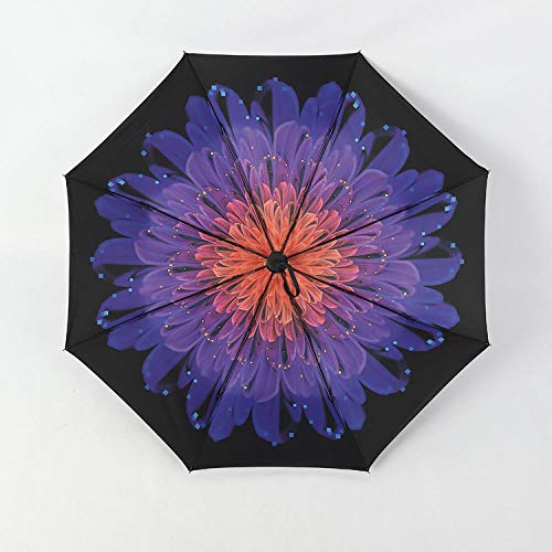 Taschenschirme Faltblumenschirm Regenschirm Weiblich Im Freien Leichter Vinyl Blumenschirm Kleiner Schwarzer Regenschirm Regenschirm Tragbar-Bunt_21 Zoll * 8K Cover