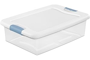 Sterilite 32 Qt Latching Under Bed Storage Plastic Bins with Lids