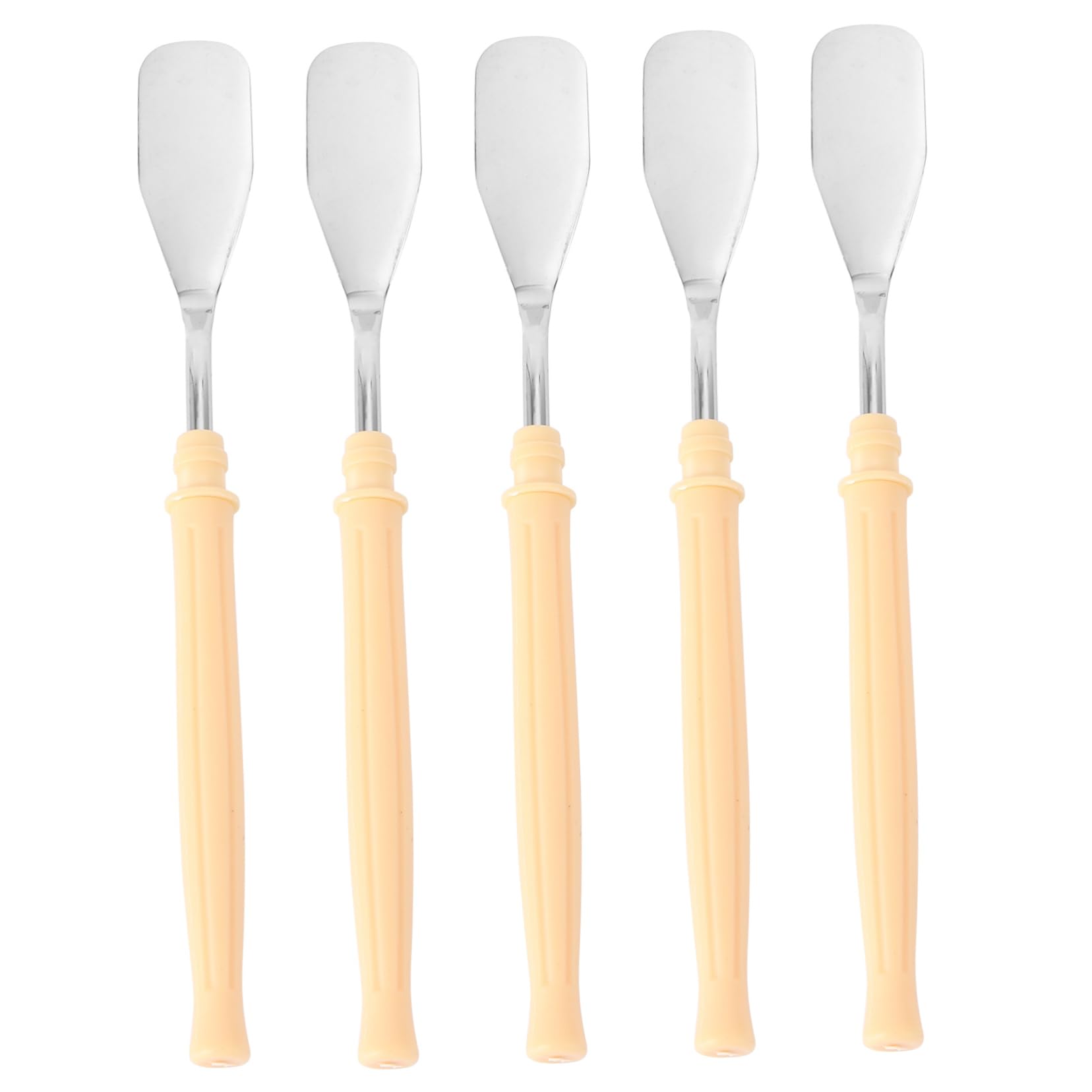 LALAFINA 2sets Oil Painting Palette Scraper Knife Multi-function Pigment Mixing Tool Ergonomic Design 5pcs*2