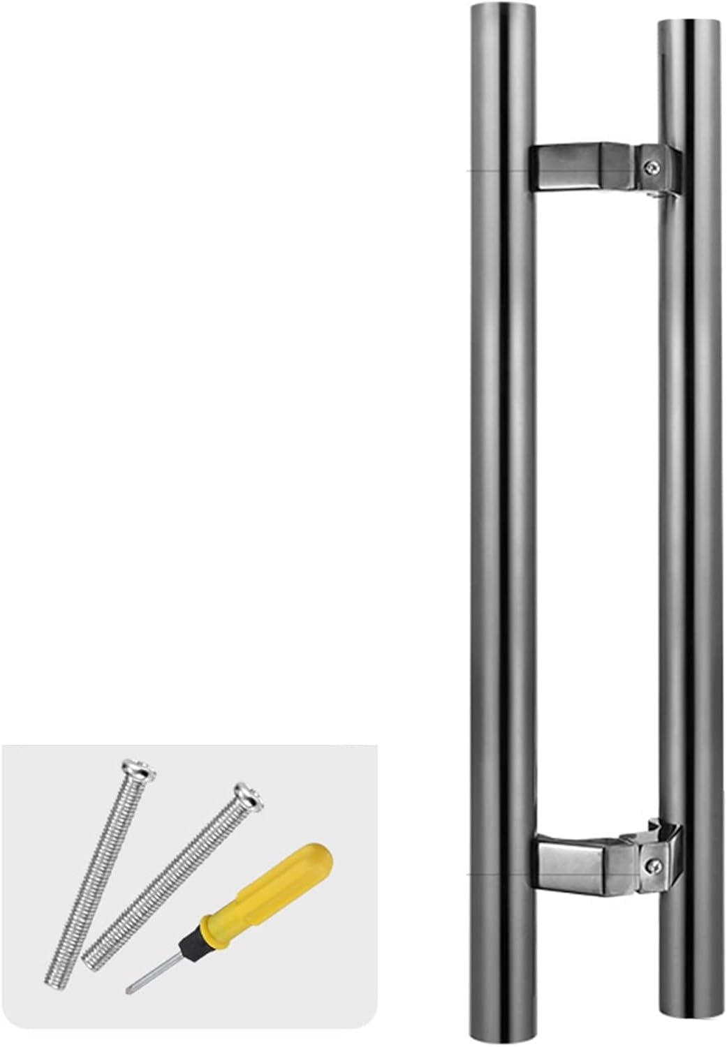 DFGHNBVC Stylish Pink Stainless Steel H Shape Sliding Barn Door Handle 120Cm/47Inch 80Cm Exterior Push/Pull Bar With Fittings,Silver-120Cm/47Inch-80Cm