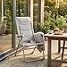 LIFERUN Campingstuhl Faltbar Leicht 2er Set, Aluminium Hochlehner Gartenstuhl gepolstert, Verstellbar Klappstuhl mit Armlehnen Kopfstütze, Balkonstuhl bis 150kg, Klappsessel Garten Terrasse Angel