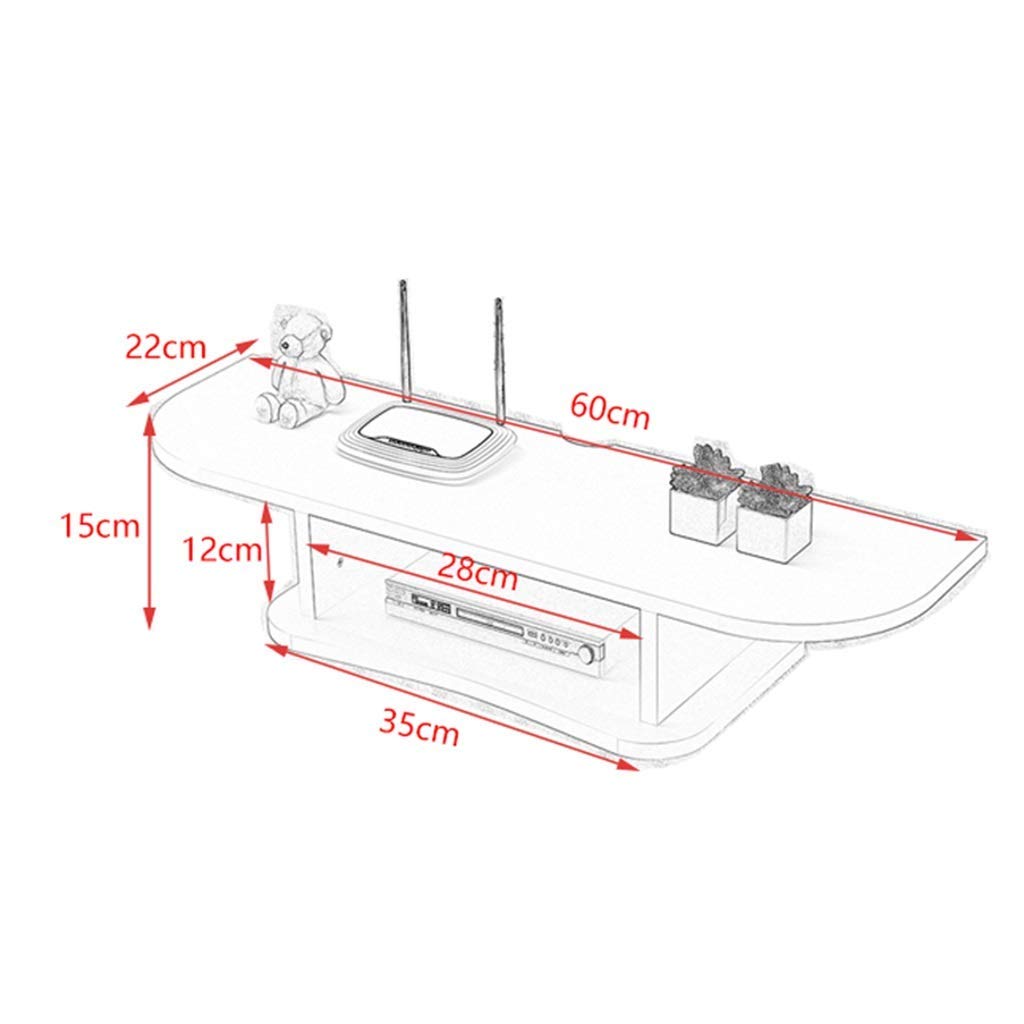 An der Wand montierter schwimmender TV-Ständer Medienkonsole für WiFi-Router TV-Box Set-Top-Box Lautsprecher-Streaming-Gerät Spielekonsole Wandhalterung (Farbe: C, Größe: 60 cm)