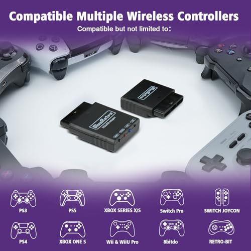Image of BITFUNX BlueRetro PS2 /PS1 /PS One Wireless Controller Adapter - Support Firmware Upgrade, Dual-Mode BT, Keymap Configuration, Compatible with PS3 /PS4 /PS5,Series X /S,Switch Pro Bluetooth Controllers