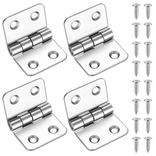4 PCS Bisagras Plegables,Conector de Bisagras de 40x60mm, Bisagras de Acero Inoxidable,Bisagras para Puertas de Madera Ventanas Armarios Puertas de Jardín,Juego de Bisagras de Puerta