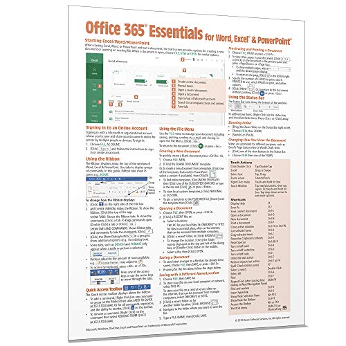 image for Microsoft 365 (Office 365) Essentials Quick Reference Guide - Windows 