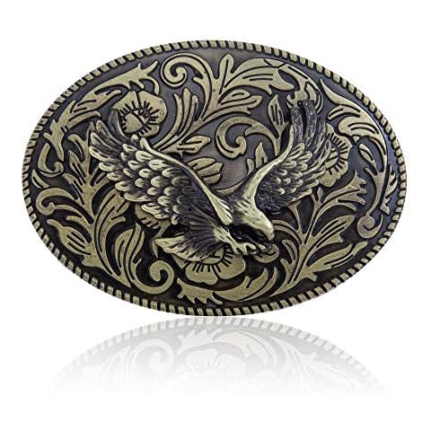 Fashion Vintage Celtic Knot Belt Buckle Men's Simple Cowboy Belt Buckle, Brown Oef, Large Cover