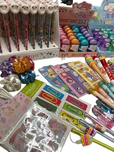 Kit Escolar Papelaria Fofa Criativa Tendencia Kawaii Meninas 15 Itens Divertidos Diversos