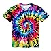 Tie Dye Shirt Kids Neon Shirts for Boys Girls Rainbow Black Graphic Short Sleeve Tee 14-16 Years Large