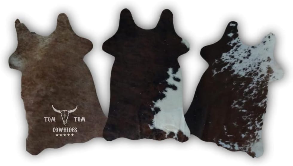 Cowhides Calfskin Cowhide Rug Leather Area Rug Set (3) Mini Cowhide