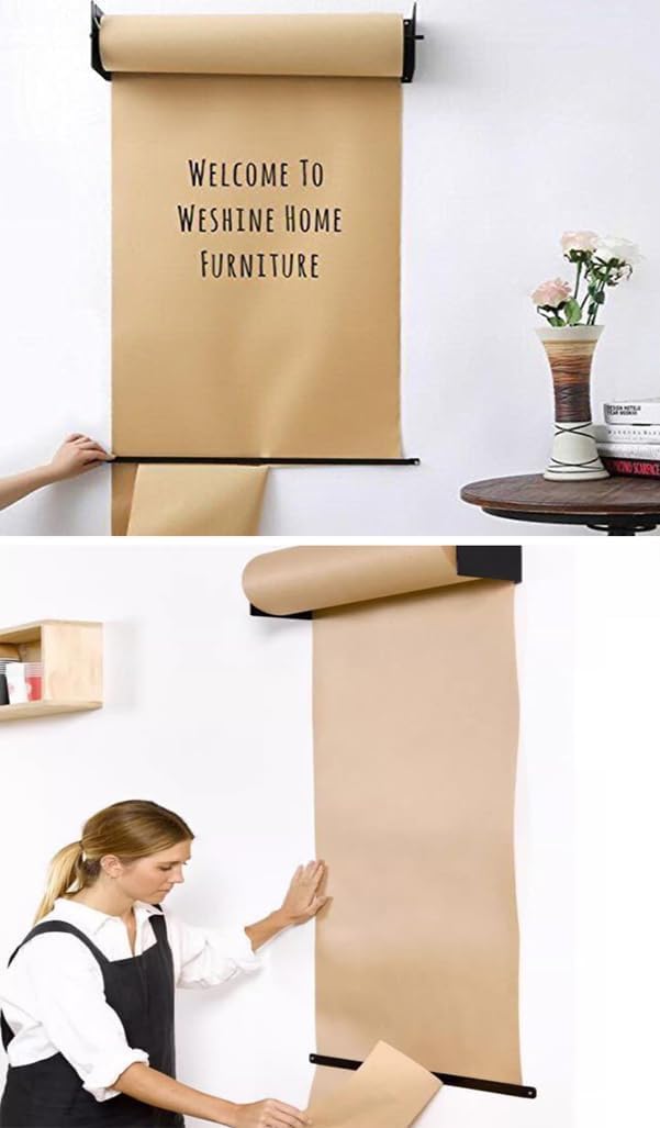 Papierrollenhalter zum Aufhängen von Notizen, 67 cm Breite, Braun