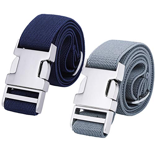 Ceinture alliage de zinc enfants lot de 2 boucle réglable bleu marine et gris foncé