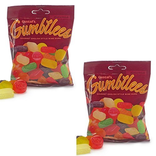 Gustaf's Gumbilees - Paquete de dos gomas de mascar de vino gourmet estilo inglés  Gummi Fruit Candies 10.4 oz en total por Gustaf's
