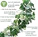 2 Pack Artificial Greenery Garland, Fake Vines - 6FT Faux Green Garland with White Flowers and 5.6FT Artificial Ivy Green Leaves Garland, Decorative Vines Table Runner Garland