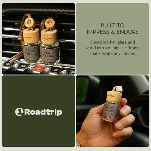 Image of Scented Car Air Freshener - Long Lasting Essential Oil Diffuser - Car Accessories for Men & Women - Pack of 2 Non-Toxic Car Air Freshener - 0.27FL OZ /8ML (Pear Grove 8ml, Pear)