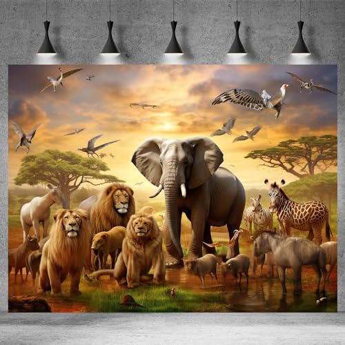 Fondo Fotográfico Animales Jungla 7x5ft miniatura 2