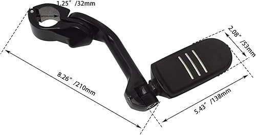 Miniatura 6 de FOVPLUE Estriberas de carretera de 1.25 pulgadas, clavijas ajustables en ángulo largo con soportes para Harley Touring Street Glide Electra Glide