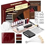 Leather Working Kit-Leather Crafting Tools with Cowhide and Paint Set-Men's Wallet DIY Kit-Hobbies for Women and Men-Art and Crafts for Adults- Birthday Gift for Men,Dad,Boyfriend,Husband