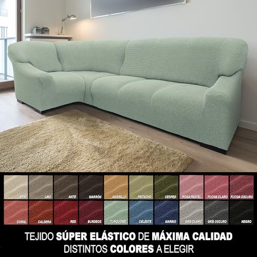 SOFASKINS super elastischer ecksofa überzug, waschbar, hochwertig, atmungsaktiv, bequem und langlebig, Sofa überzug, Einfach anzubringen, Maße (340-540 cm), Farbe Türkis