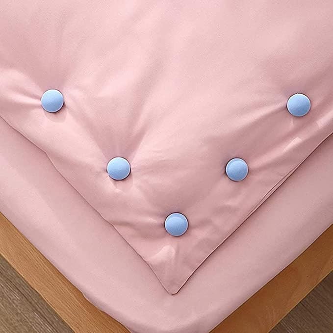 SMTPTL Mushroom Duvet Clips,Cotton Quilt Fixer Pins,Anti-Movement Duvet Fasteners,Non-Slip Bed Sheet Grippers, Reusable Quilt Holder Clips for Blanket, Quilt Cover, Mattress & Curtains (4, Blue) 4