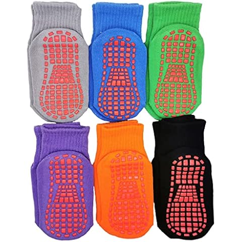 Todder Non-Slip Socks, 6 Pairs Warm Cotton Cute Floor Socks with Cuffs Low Cut Anti-Skid Baby Socks with Silicone for 1-3 Years Baby Boys and Girls Cover