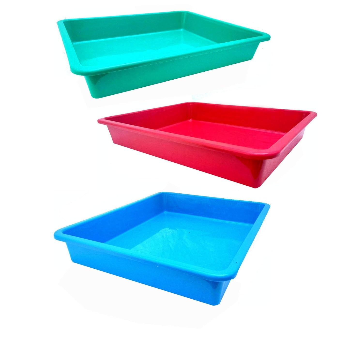Nadeem s World Multipurpose Plastic Storage Organizer Trays, 35 cm x 27 cm x 6 cm, Multicolour, Pack of 3-picture-31
