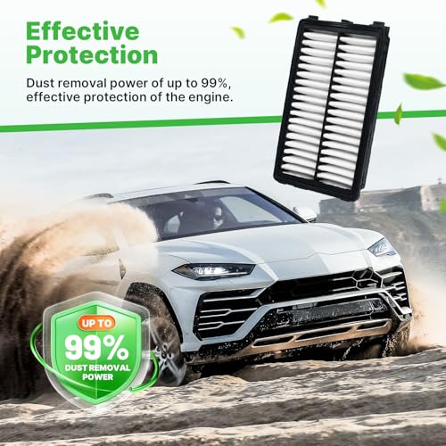 Image of Engine+Cabin Air Filter Fit 22-26 Tucson, 20-26 Sonata (All not for hybrid) | 21-26 Santa Fe, 22-26 Santa Cruz, 21-26 Sorento, 97133L1000, 28113L1000, 99% Filtration Efficiency, Easy Install