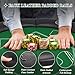 ECOTOUGE 8 Players Poker Table Foldable, Round Casino Texas Holdem Table with Stainless Steel Cup Holders & Faux Leather Padded Rails, Folding Gaming Table for Card Games, Green