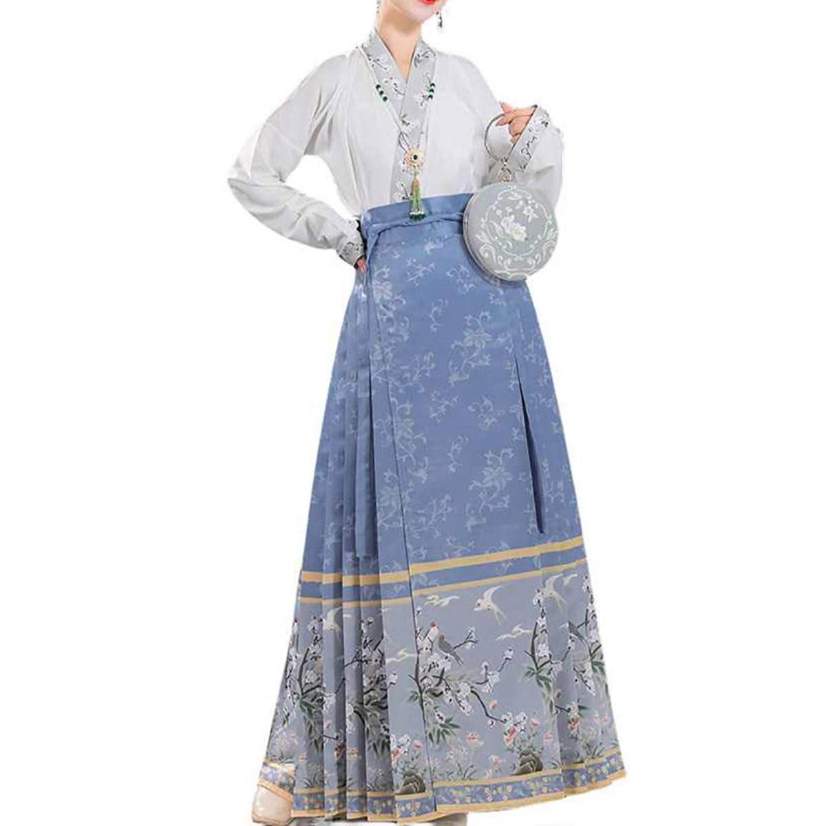 Women's Traditional Chinese Hanfu Costume Swallow Mamianqun Top with Horse Face Skirt Spring Style