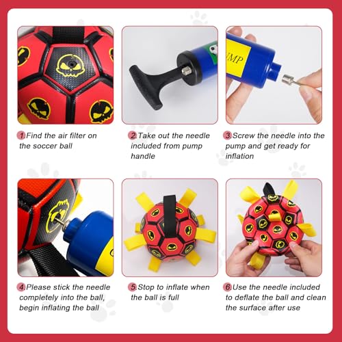 Image of Interactive Dog Toy Balls with 4 Layers, World Cup Dog Soccer Ball with Straps, Durable Dog Balls with Skull Pattern, Waterproof Advanced Football Pets, Indoor & Outdoor Use(6 Inch)