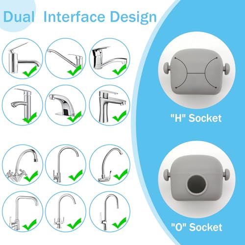 Image of 2Pcs Faucet Extender for Kitchen and Bathtub Sink, Sink Extender for Kids Boys Girls, Grey