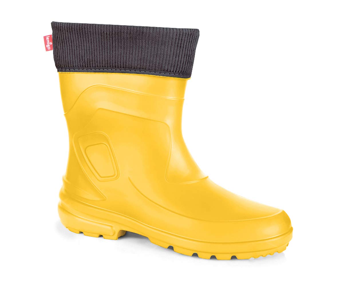 LEMIGO Damen Gummistiefel Jessy aus Schaumstoff sehr leicht (Giallo/Grau, 37)