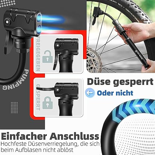 Mini pompa ad aria per bicicletta, piccola pompa