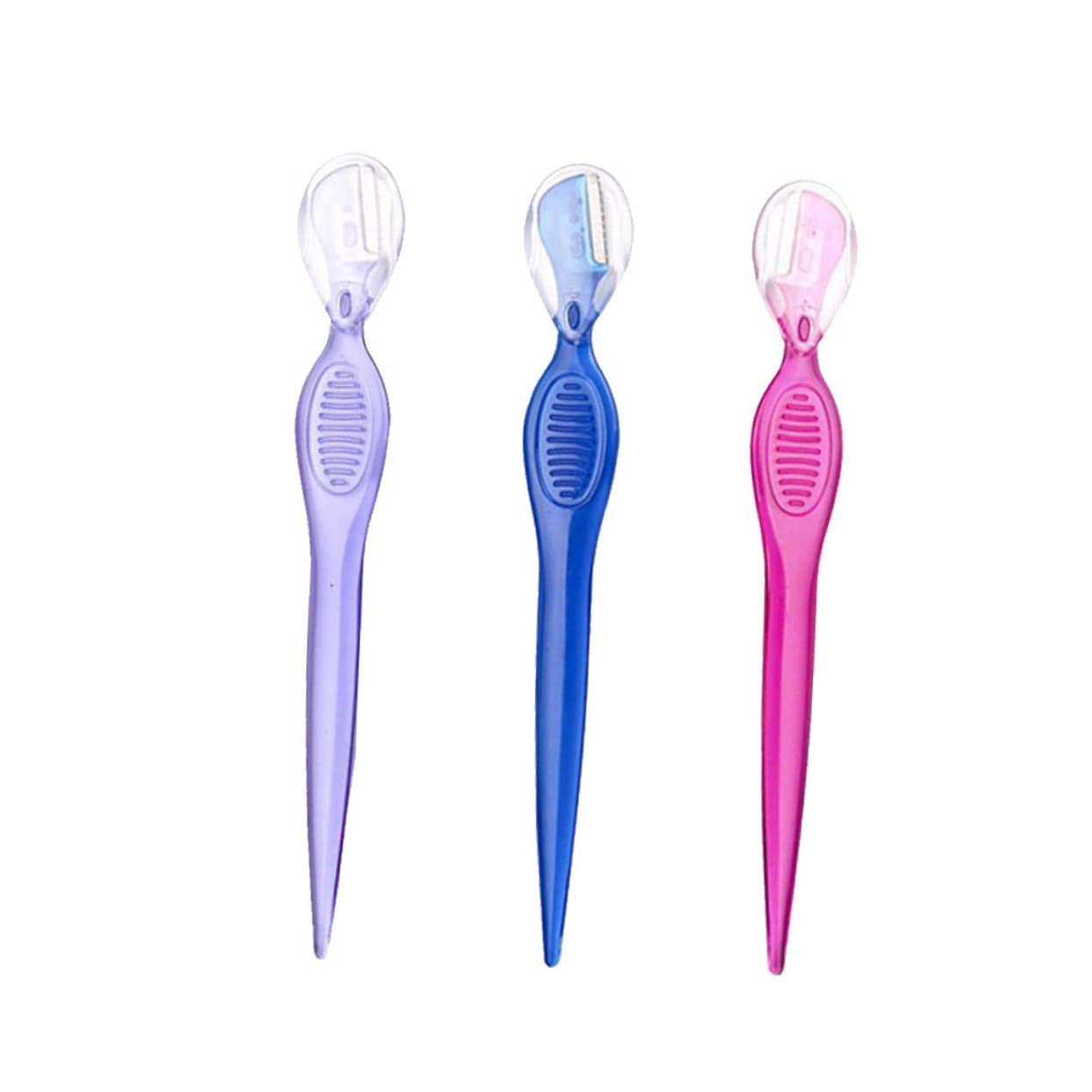 Healeved 3pcs Stainless Steel Eyebrow Razors for Women Eyebrow Trimmers Face Blade Beauty Makeup Tools Portable Set