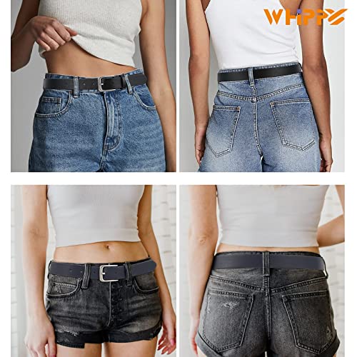 Image of WHIPPY Women Casual Leather Belt for Jeans Pants, Fashion Ladies Waist Dress Belt