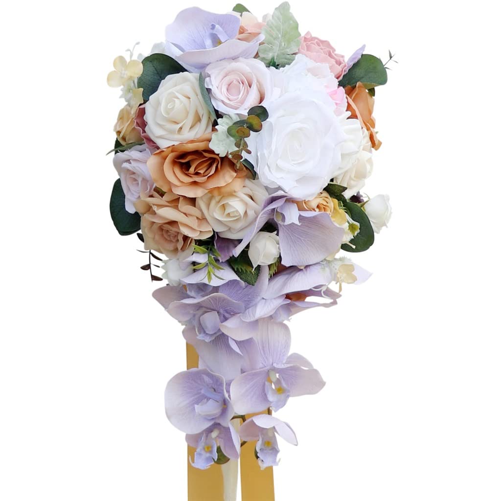 Bouquet de mariée fleurs simulées vintage JFDBGU pour photo de mariage