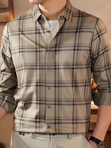 Image of Lymio Men Shirt | Checkered Button Down Shirt for Men | Slim Fit Casual & Semi-Formal Shirts for Man | Textured Long Sleeve | Office & Weekend Ready (Packs Also Available) (Big-Checks)