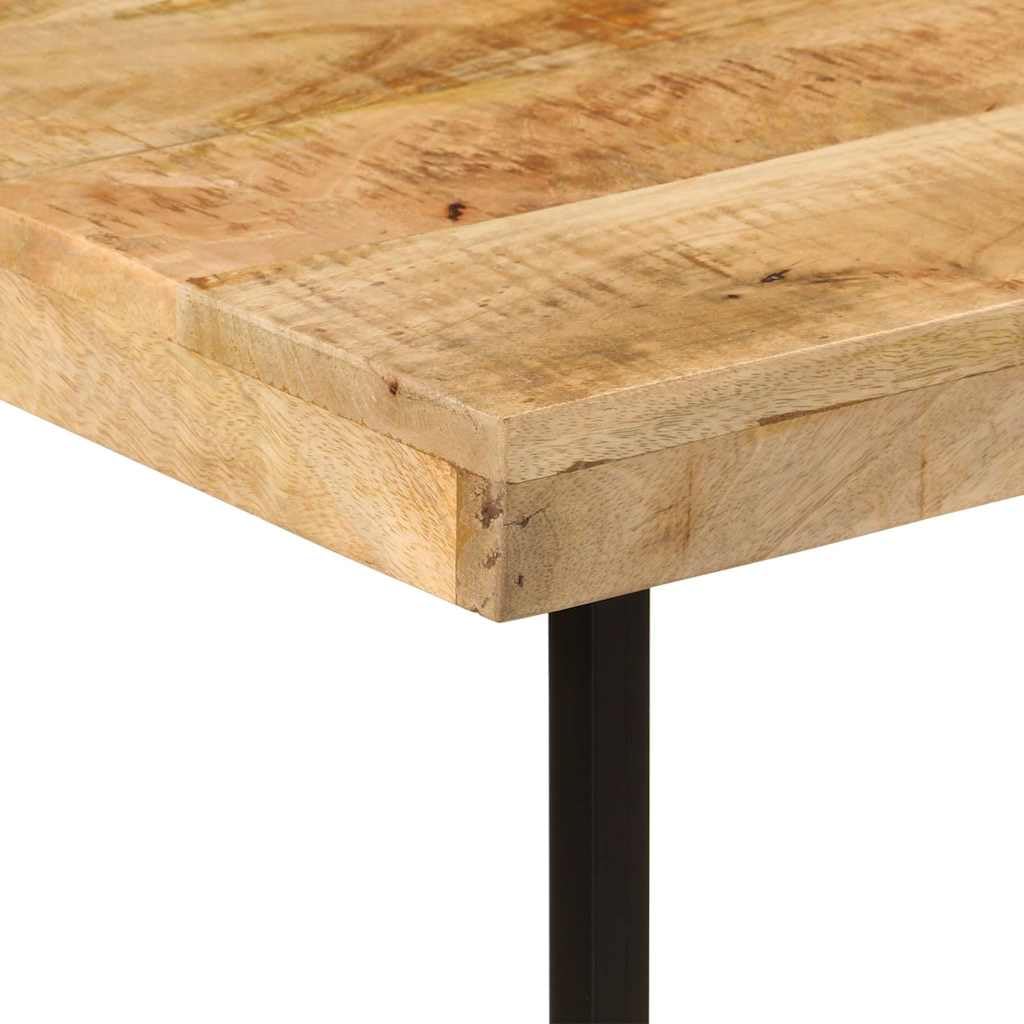 Hothingwell Biurko w kształcie litery L 165x110x77 cm z litego drewna mango | Solidne żelazne nogi, instalacja prawa lub lewa, unikalny rustykalny design