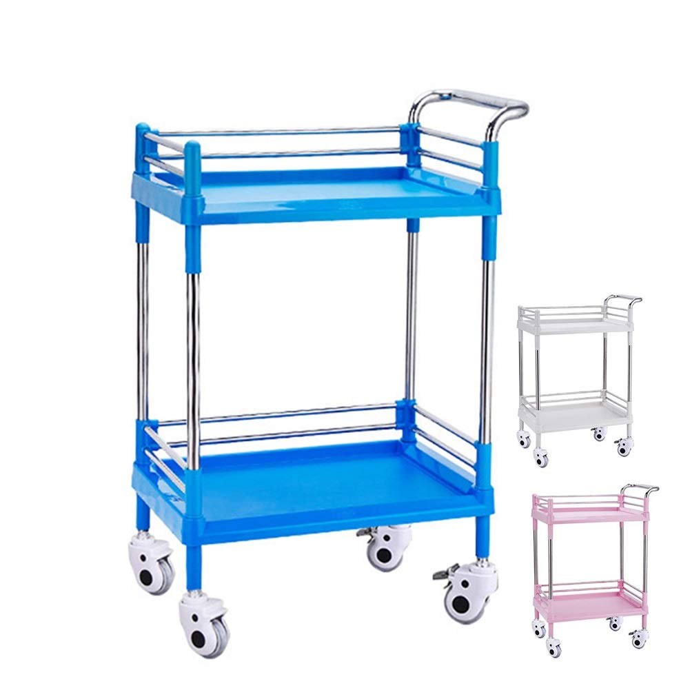 Utility Cart Organizer Service Cart Beauty Utility Cart 2-Tier Rolling Cart, Hairdressing Hairdresser Beauty Storage Trolley on Wheels, Storage Organiser
