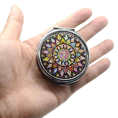 3 stuks ronde metalen pillendoos, reis-pillendoosje 3 vakken, pillendoosje met spiegel, klein voor onderweg, medicijnen, tablet, organizer, case, ronde pillendoos voor dagelijks gebruik en reizen - Afbeelding 5