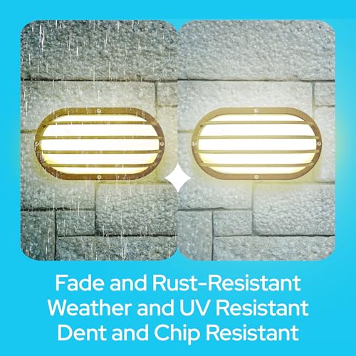 Image of KASTLITE Outdoor LED Bulkhead Light Fixture, 9.5W Energy Star 5000K Oval Wall Mount Nautical Lighting, Rust-Proof Polycarbonate Build for Wet Locations, Porch Patio Dock & Exterior Lights, FE102 /White