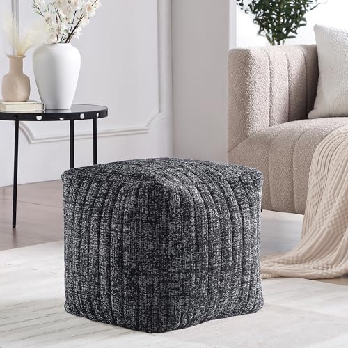 Get Set Style Puf otomano de peluche, puf otomano Boucle para sala de estar, pufs decorativos para suelo, taburete otomano, taburete de esquina con relleno