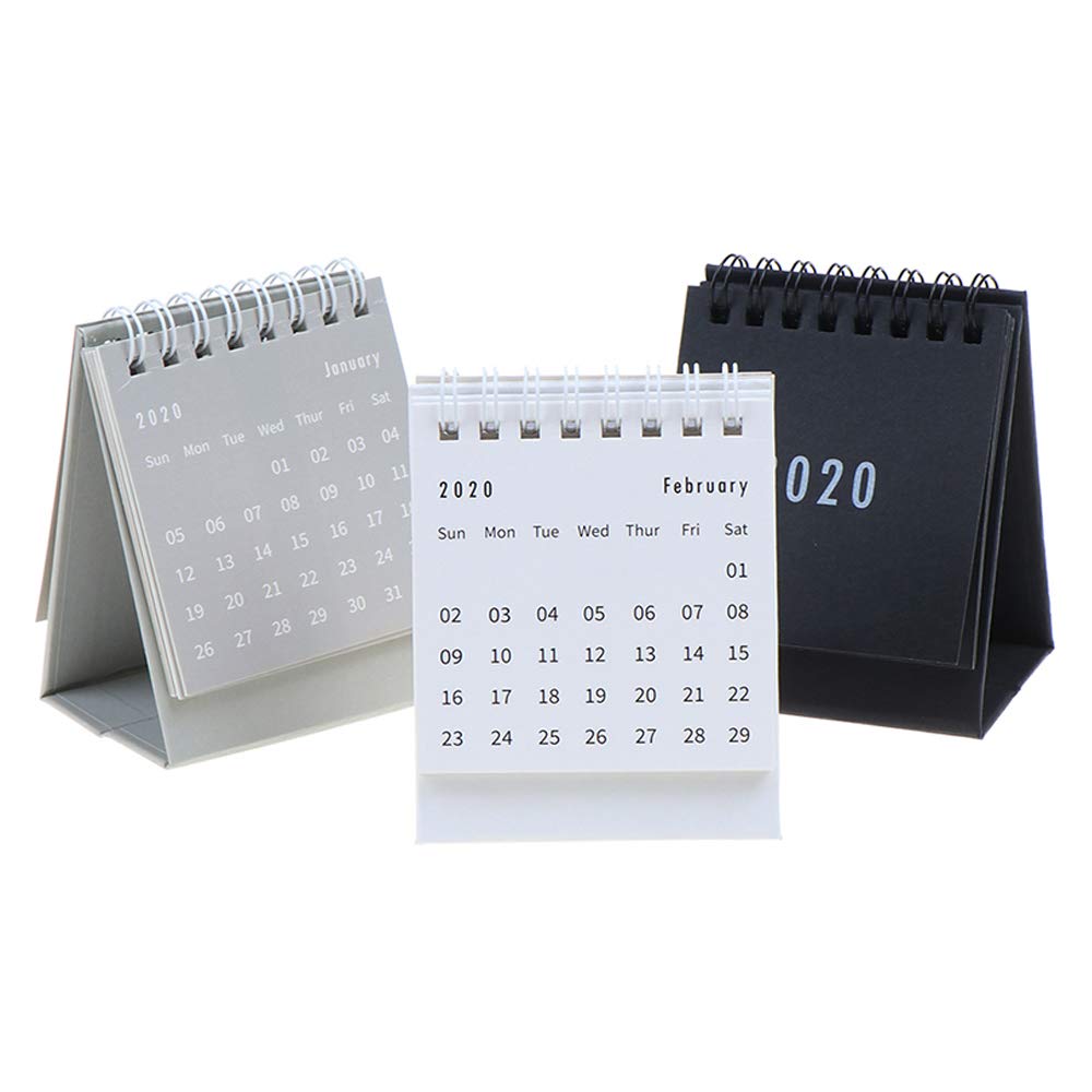 Buy YASUOA 3 Pieces (Black,White,Gray) 2020 Desktop Whole Year Simple Monthly Design Standing