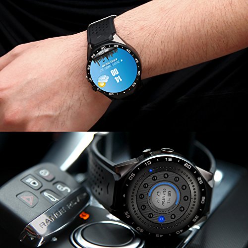 Express Panda® Bluetooth-Smart-Uhr mit SIM-Kartensteckplatz, WiFi und Musik-Play-Funktion/Fitness Sportuhr Unterstützt Pulsmesser, 2.0M Kamera und GPS für alle iOS- und Android-Smartphones