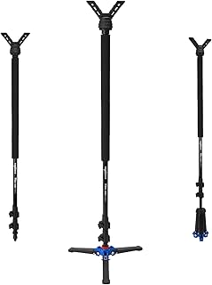 Aluminum Adjustable Shooting Stick for Hunting Rifles with 360° V-Yoke, Shooting Tripod and Monopod Combination Mode, Portable Hunting Tripod - FIERY DEER